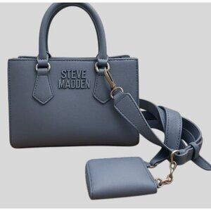 Steve Madden Designer Trendy Fashion Bmickey Satchel Blue 10" x  7.5" x  4"